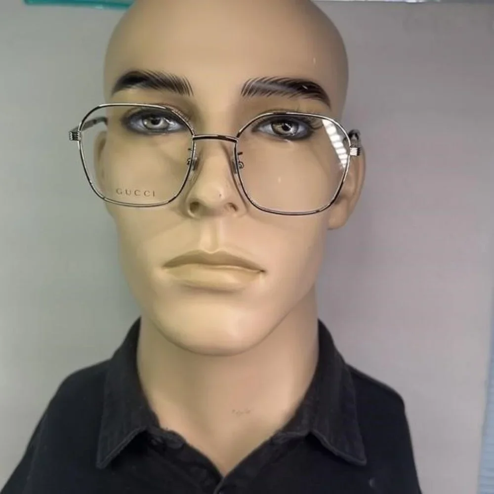 Gucci GG0946OA Square Metal Eyeglasses – Full Rim Frame for Men